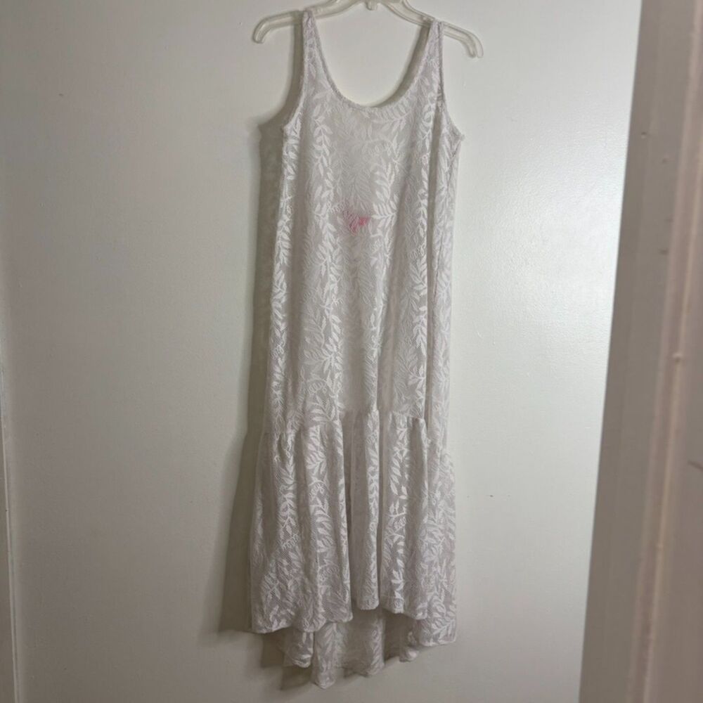Lilly Pulitzer White Lace Beach Cover Up Dress Womens Small Sleeveless High Low
